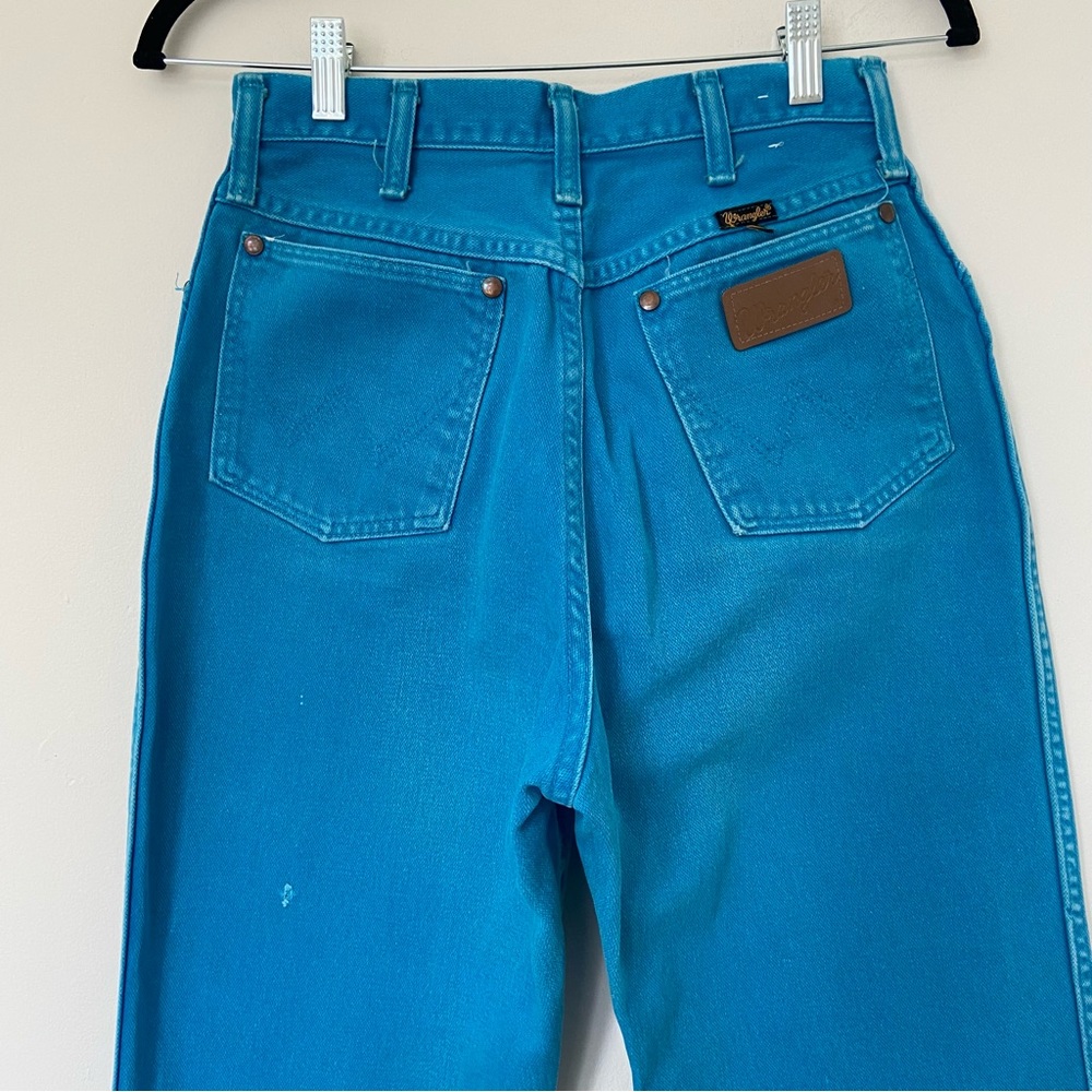 Vintage Wrangler Bright Blue High Waisted Jeans size 27 - Picture 6 of 15